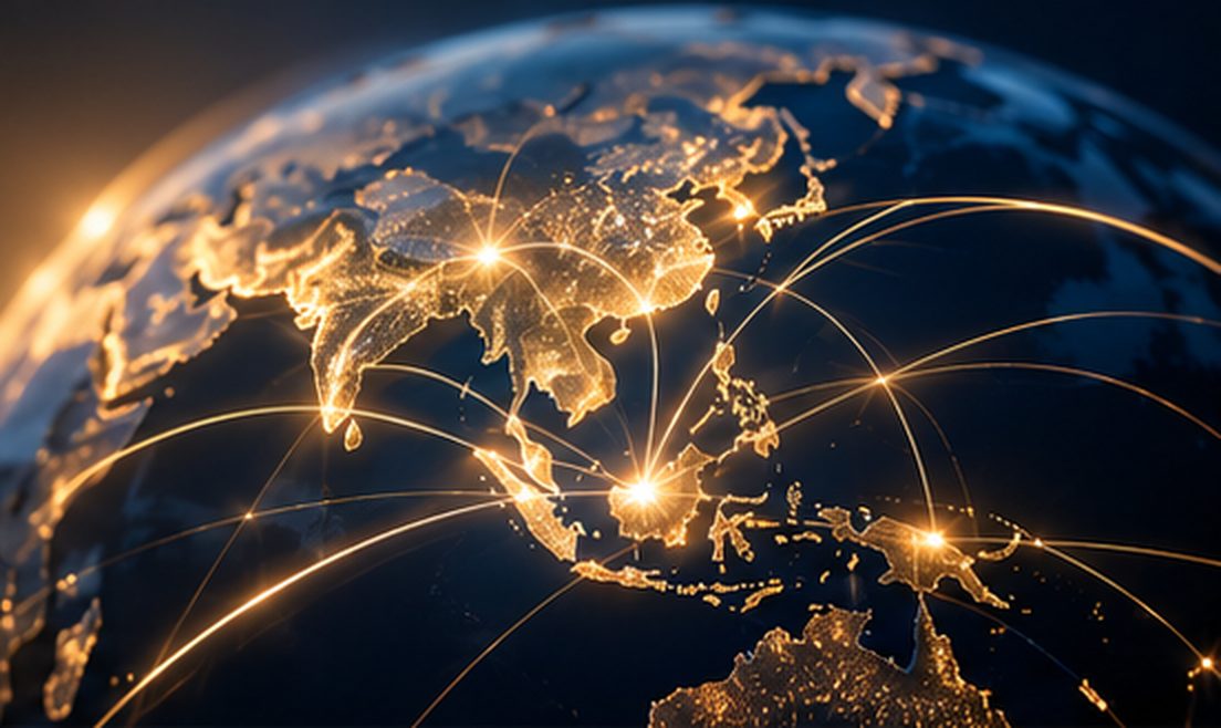 Illustrative concept of Asia regional connectivity